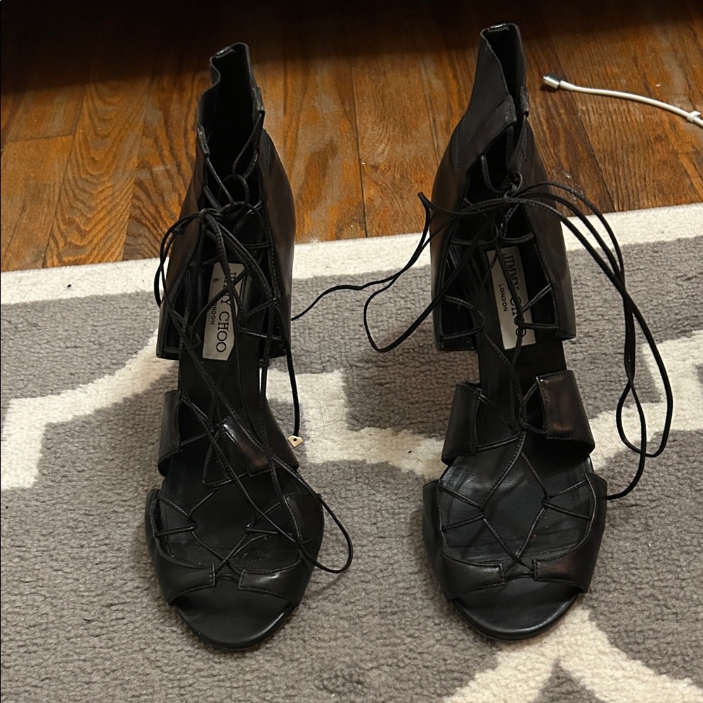 Jimmy Choo Black Lace-Up Boots for Women